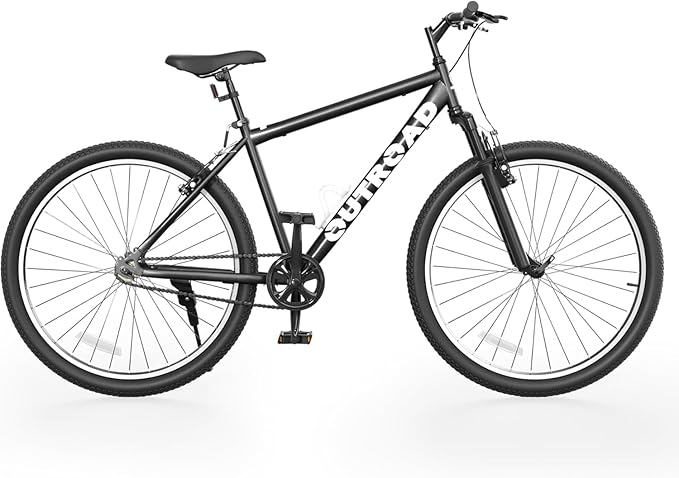 26" Mountain Bike - 1/7-Speed Lightweight High-Carbon Steel Frame, V Brakes & Front Suspension - Adjustable Ergonomic Seat for Men & Women(Quick Assembly, Multiple Colors)