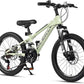 Glerc 20/24 Inch Kids Mountain Bike for Boys & Girls Ages 6-14 | 21-Speed Skyline Bicycle | with Front Suspension | and Disc Brakes | Multiple Colors