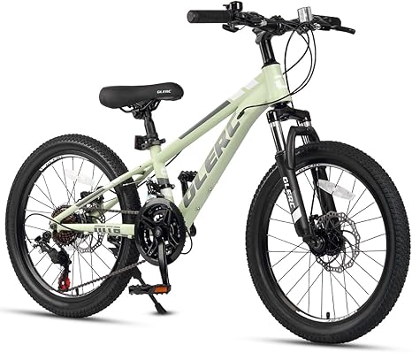 Glerc 20/24 Inch Kids Mountain Bike for Boys & Girls Ages 6-14 | 21-Speed Skyline Bicycle | with Front Suspension | and Disc Brakes | Multiple Colors