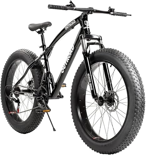 Outroad Fat Tire Mountain Bike 26", 21 Speed, High Carbon Steel | Double Disc Brake | Front Suspension | Anti-Slip Bikes