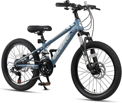 Glerc 20/24 Inch Kids Mountain Bike for Boys & Girls Ages 6-14 | 21-Speed Skyline Bicycle | with Front Suspension | and Disc Brakes | Multiple Colors