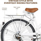 WEIZE Beach Cruiser Bike, 26 inch Bicycle for Adults, 7-Speed | High-Carbon Steel | Front & Rear Fenders | Comfortable City Bikes | with Rear Rack or Basket | Ergonomic Upright Design