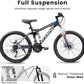 Mountain Bike 24/26/27.5" Full Dual Suspension 21-Speed Disc Brake | Carbon Steel | Adult Sport Bicycle | for Mens Womens
