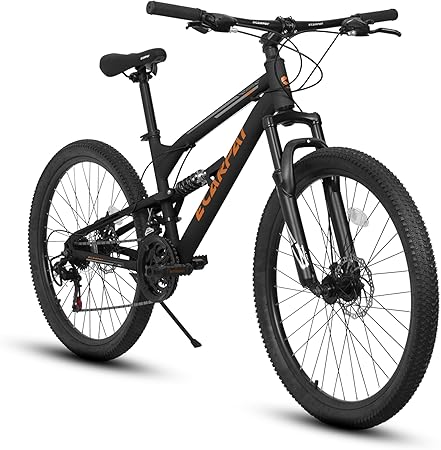 Ecarpat Mountain Bike, 24/26/27.5 Inch, Dual/Front Suspension | Mens | with 21 Speeds | High-Carbon Steel Frame | Disc/V Brakes | Adult Sport Bicycle | for Trail Snow Commuter City Road