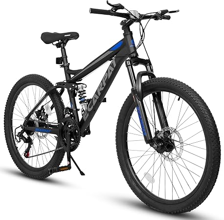 Mountain Bike 24/26/27.5" Full Dual Suspension 21-Speed Disc Brake | Carbon Steel | Adult Sport Bicycle | for Mens Womens